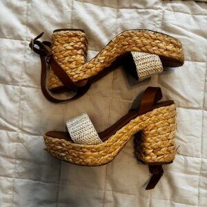 Lulu's Boho Raffia Platform Sandals